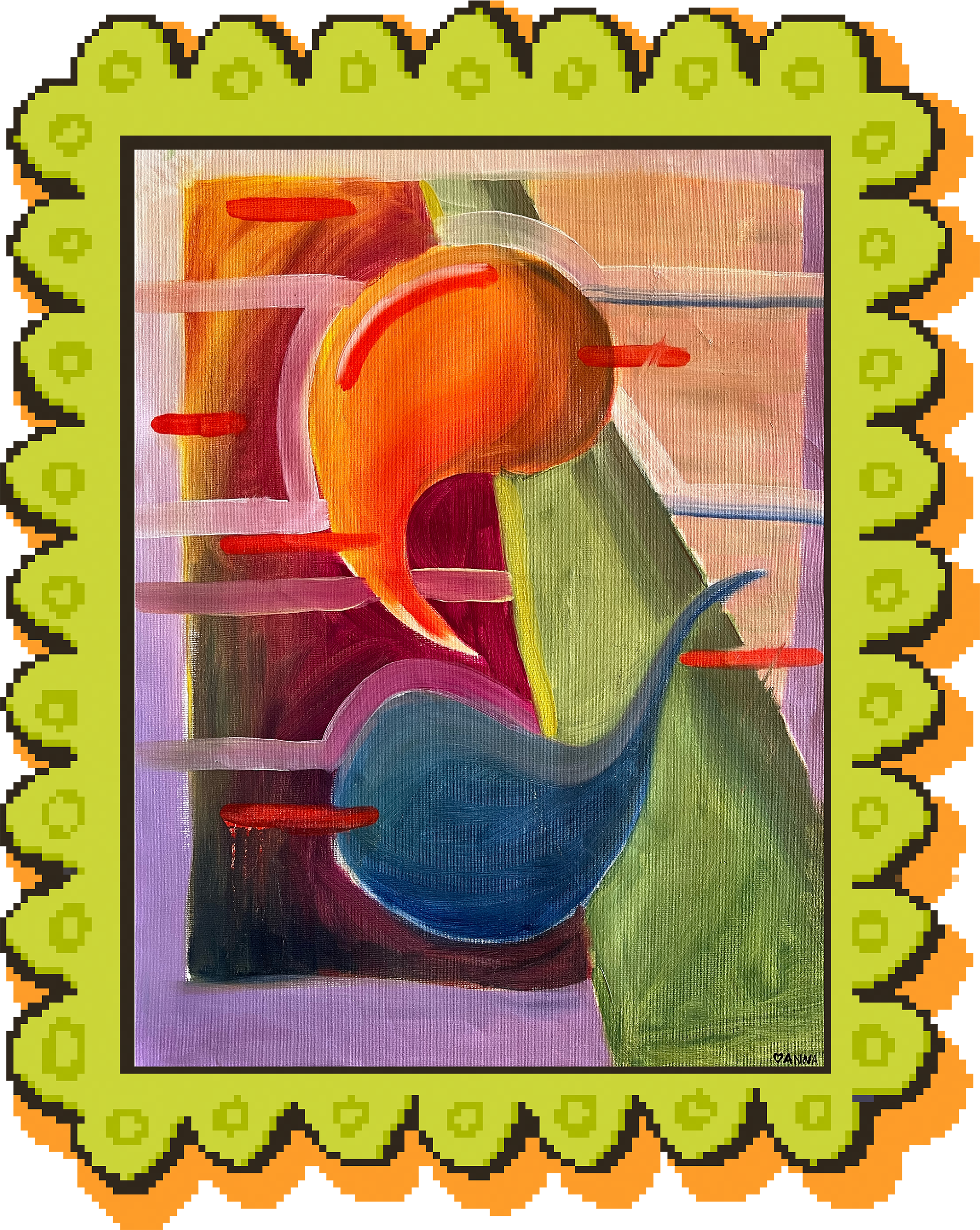 An abstract oil painting
