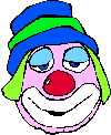 a gif of a clown switching between smiling and frowning