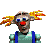 a handsome clown winking at you