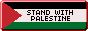 the words I Stand With Palestine over a Palestinian flag